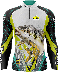 CAMISETA DE PESCA KING BRASIL COM PROTEÇÃO UV 50+ (KFF305)