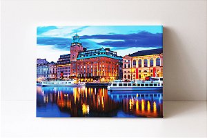 Quadro em Canvas Elegante e icônico hotel no coração de Estocolmo