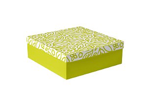 Caixa Cartonada Quadrada Lateral Florida Limão com 21 e 22 cm diversas alturas