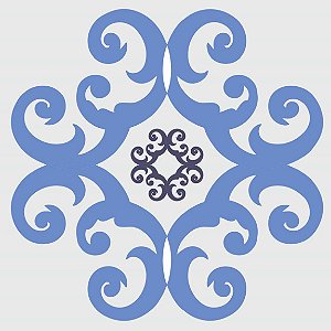 Adesivo de Azulejo Floral Arabesco Azul