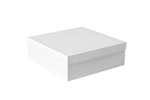 Caixa quadrada lateral com 21 e 22 cm diversas alturas - Branca