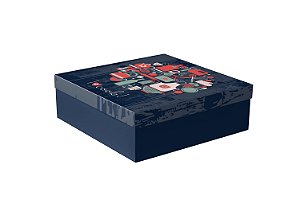 Caixa quadrada lateral com 21 e 22 cm diversas alturas cook base azul