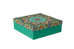 Caixa Quadrada  - Mandala Verde