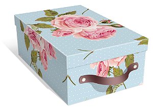 Caixa Organizadora Rosa com Azul