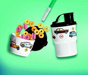 Conjunto Carrinhos (copo 225ml +potinho 140ml)