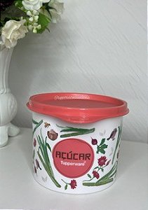Tupper Redondinha Floral Açúcar