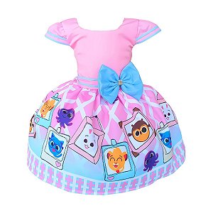 Vestido Temático Luxo Bichinhos Fofos Quadros