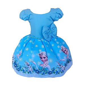 Vestido Temático Luxo Frozen Elsa