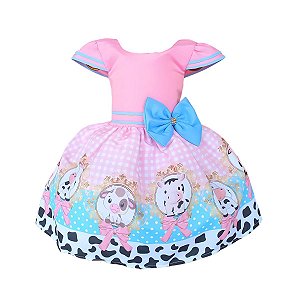 Vestido Temático Luxo Fazendinha Vaquinha Baby