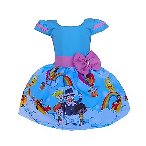 Vestido Temático Luxo Mundo Bita Azul