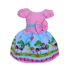 Vestido Temático Luxo Mundo Bita Rosa