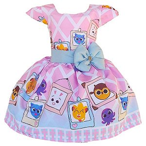 Vestido Temático Super Luxo Bichinhos Fofos Quadros