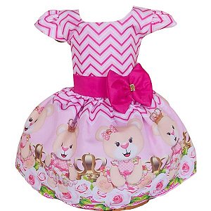 Vestido Temático Super Luxo Ursinha Princesa