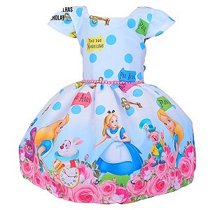 Vestido Temático Super Luxo Alice Pérolas