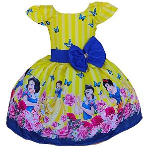 Vestido Temático Super Luxo Branca de Neve
