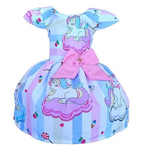Vestido Temático Super Luxo Unicórnio Candy