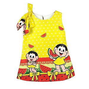 Vestido Trapézio Regata Magali Comilona Infantil Festa