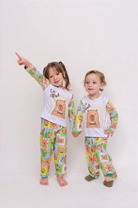 Pijama Infantil Longe Capivara Inverno Verão Leve