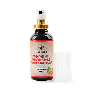 Spray de mel, própolis, copaíba e cúrcuma Napillus 30 ml