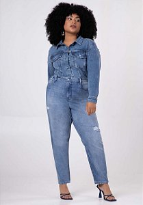 Calça Jeans Mommy Plus Size Chapa Barriga Sustentável