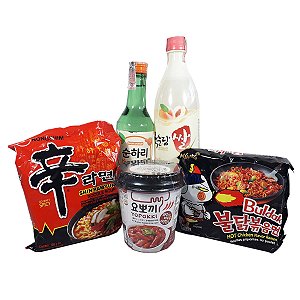 Kit Makgeolli + Lamen + Topokki + Soju Coreano