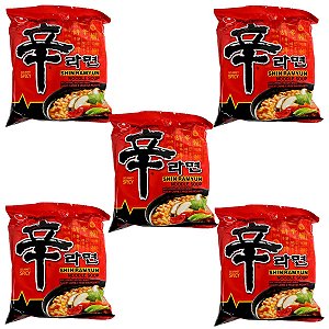 Kit 5 Unidades Lamen Shin Ramyun