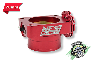 CORPO DE BORBOLETA PADRÃO ÔMEGA 70mm TBI BILLET VERMELHO - NESI POWER