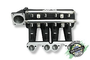 COLETOR DUALPLENUM VW AP 8V UNILATERAL BORBOLETA PARA FRENTE 8 BICOS -PRETO TEXTURIZADO