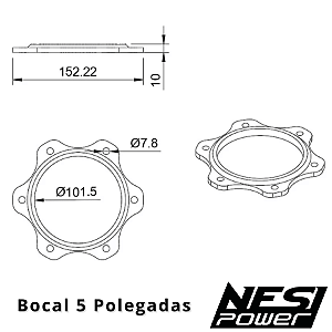 BOCAL DE APARAFUSAR + TAMPA UNIVERSAL 4” – AZUL ANODIZADO