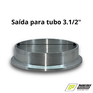 FLANGE SOLDAVEL V-BAND 90MM NESIPOWER SAÍDA PARA 3.1/2" EM ALUMÍNIO
