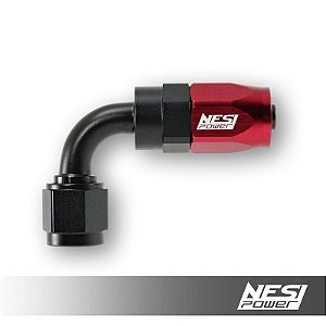 Conexão 6an 90º Nesipower - Preto e vermelho