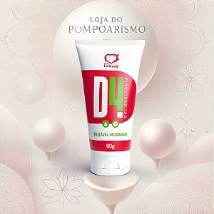 Lubrificante Íntimo Beijável Sabor Morango D4 Gel Lubrificante a Base D'água