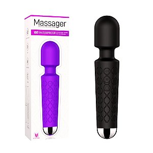 Massageador Estimulador Sensual Recarregável Varinha Magic com 8 Níveis de Velocidade