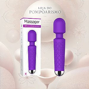 Massageador Estimulador Sensual Recarregável Varinha Magic com 8 Níveis de Velocidade