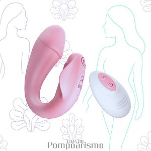 Estimulador Massageador Para Casais em Formato de Glande Recarregável com Controle