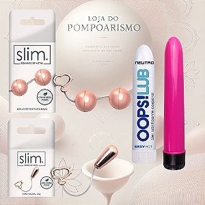Kit Pompoarismo Metal Slim Saúde Pélvica com Exercícios de Pompoarismo