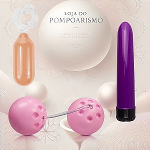 Kit Pompoarismo Cone 40g Hot Flowers - Bola Ben Wa e Personal 17cm