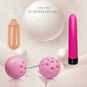 Kit Pompoarismo Cone 40g Hot Flowers - Bola Ben Wa e Personal 13cm