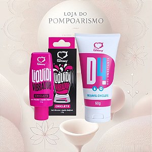 Kit Prazer com Sabor Chiclete – Gel Excitante com Vibração + Lubrificante Beijável