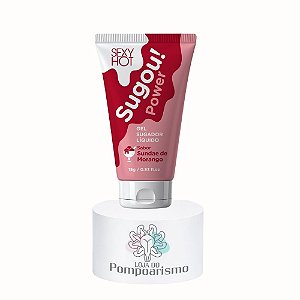 Gel Sugador Líquido Sugou! Power Sexy Hot Sabor Morango – Vibra e Pulsa