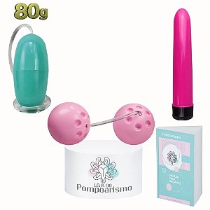 Kit Pompoarismo com Cone Dell 80g, Bolas Ben-Wa e Personal Vibratório