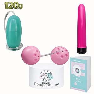Kit Pompoarismo com Cone Dell 120g, Bolas Ben-Wa e Personal Vibratório