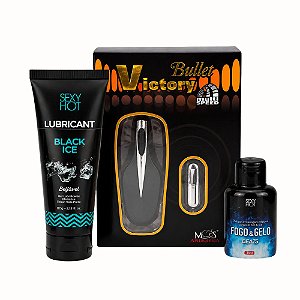 Kit Sensações Black Ice com Bullet Multivelocidade e Óleo Fogo & Gelo