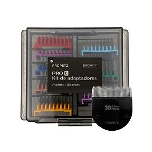 KIT DE ADAPTADORES DE INOX 8 PECAS MAQUINA PRO6 - PROPETZ + LÂMINA 30 PROPETZ PRO6