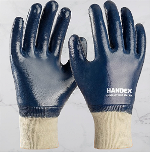 LUVA HANDEX HAND NITRILO MALHA AZUL C.A 49892