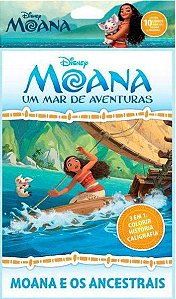 DISNEY MOANA UM MAR DE AVENTURA 3 EM 1 COLORIR HISTÓRIA CALIGRAFIA