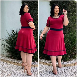 128 - Vestido Barra E Manga Combinado Viés
