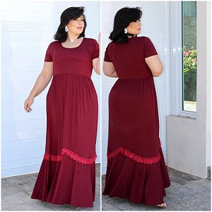 156 - Vestido longo babado renda