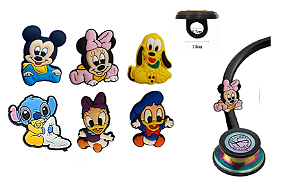 Kit Enfeite Pediatria Estetoscópio Disney Baby Medicina Enfermagem Saúde