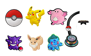 Kit Enfeite Pediatria Estetoscópio Caneta Lápis Pokémon